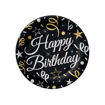 Picture of HAPPY BIRTHDAY PAPER PLATES BLACK & GOLD 18CM 6 PACK